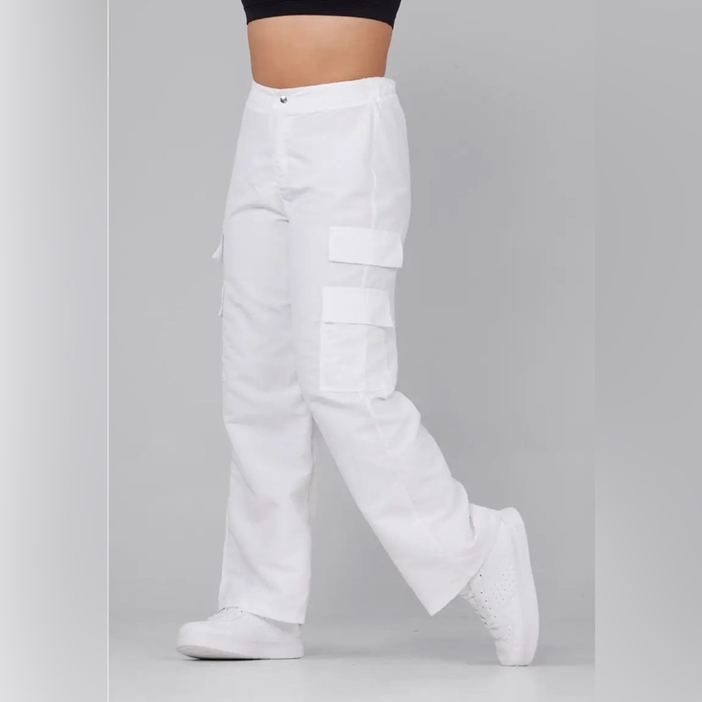 White Cargo hip hop pants